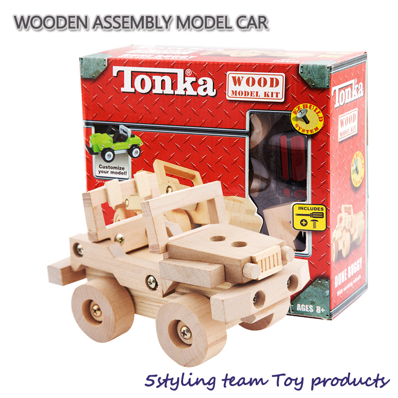 Оригинална дървена сглобка и разглобяване на модел камион лопатка деца DIY ръце на образователни играчки на едро смесени
